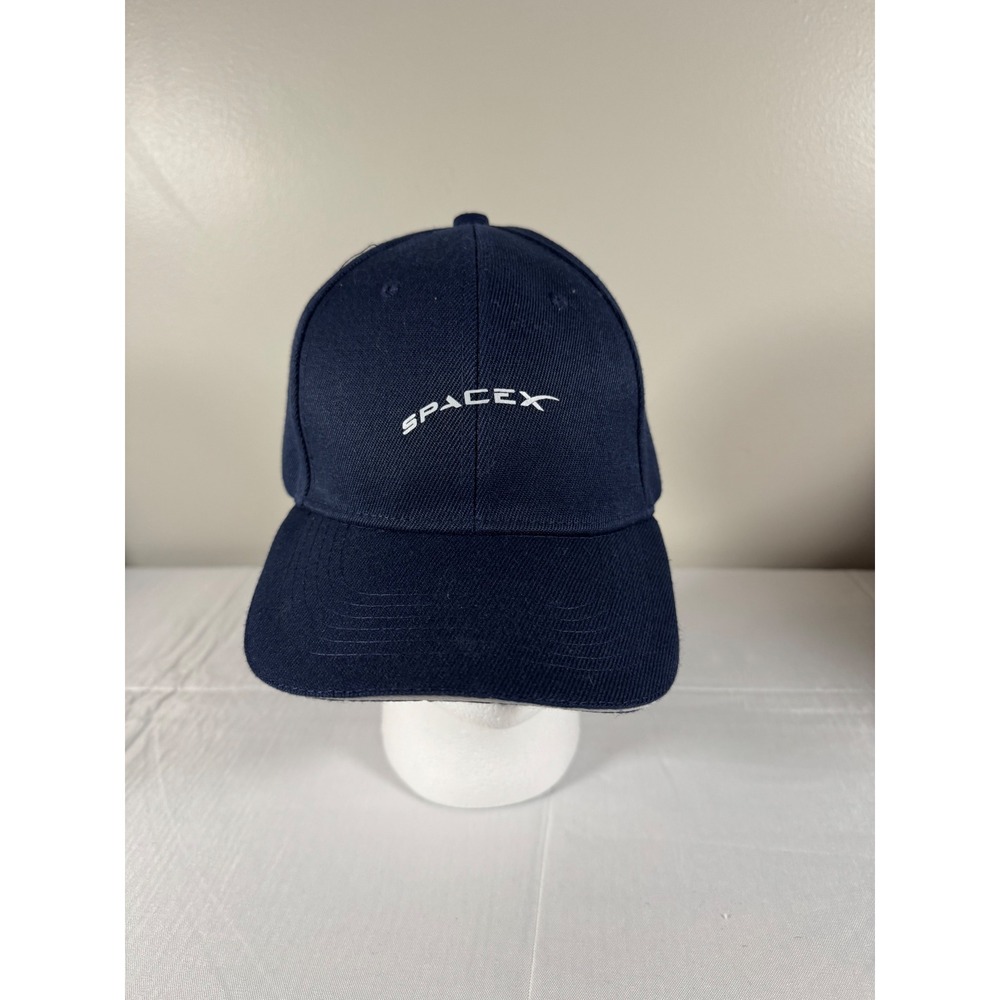 SpaceX Navy Blue Baseball Cap Adjustable Hat Embroidered Logo Mens OSFM